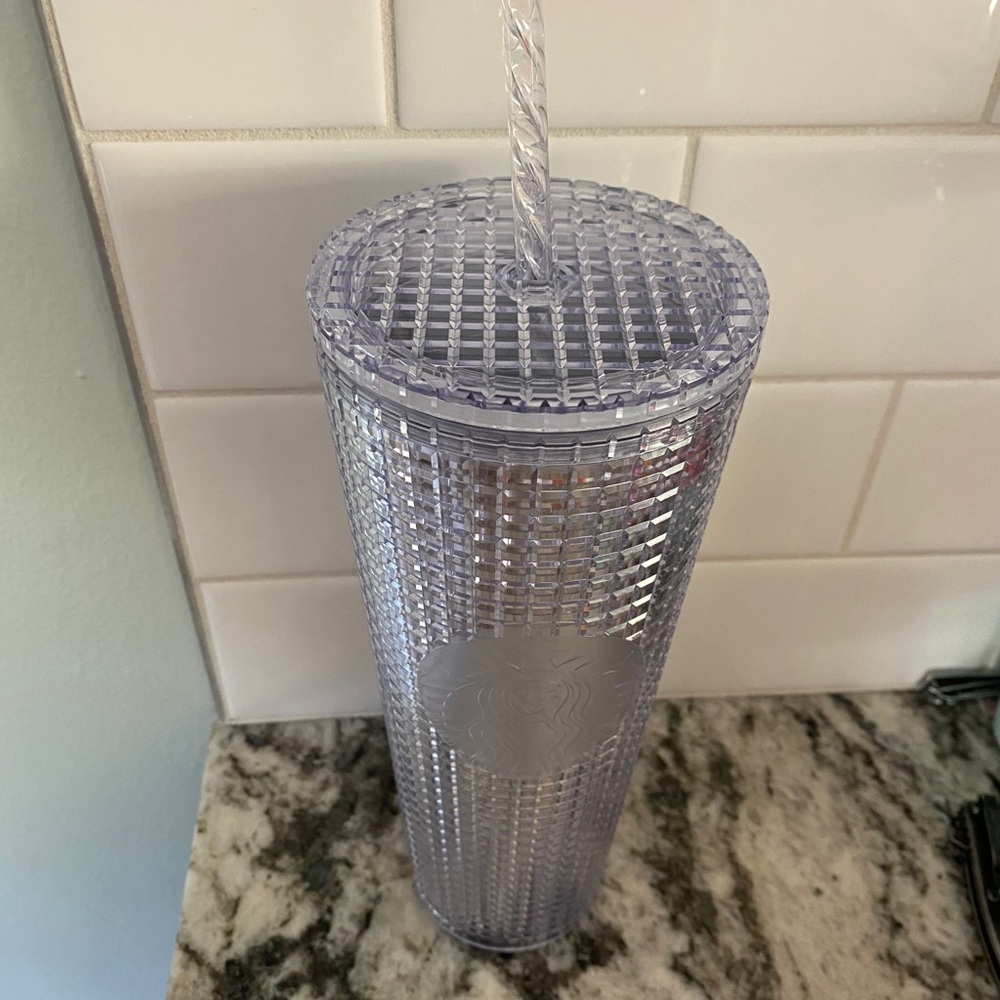 Starbucks 2020 Disco Silver Grid Tumbler